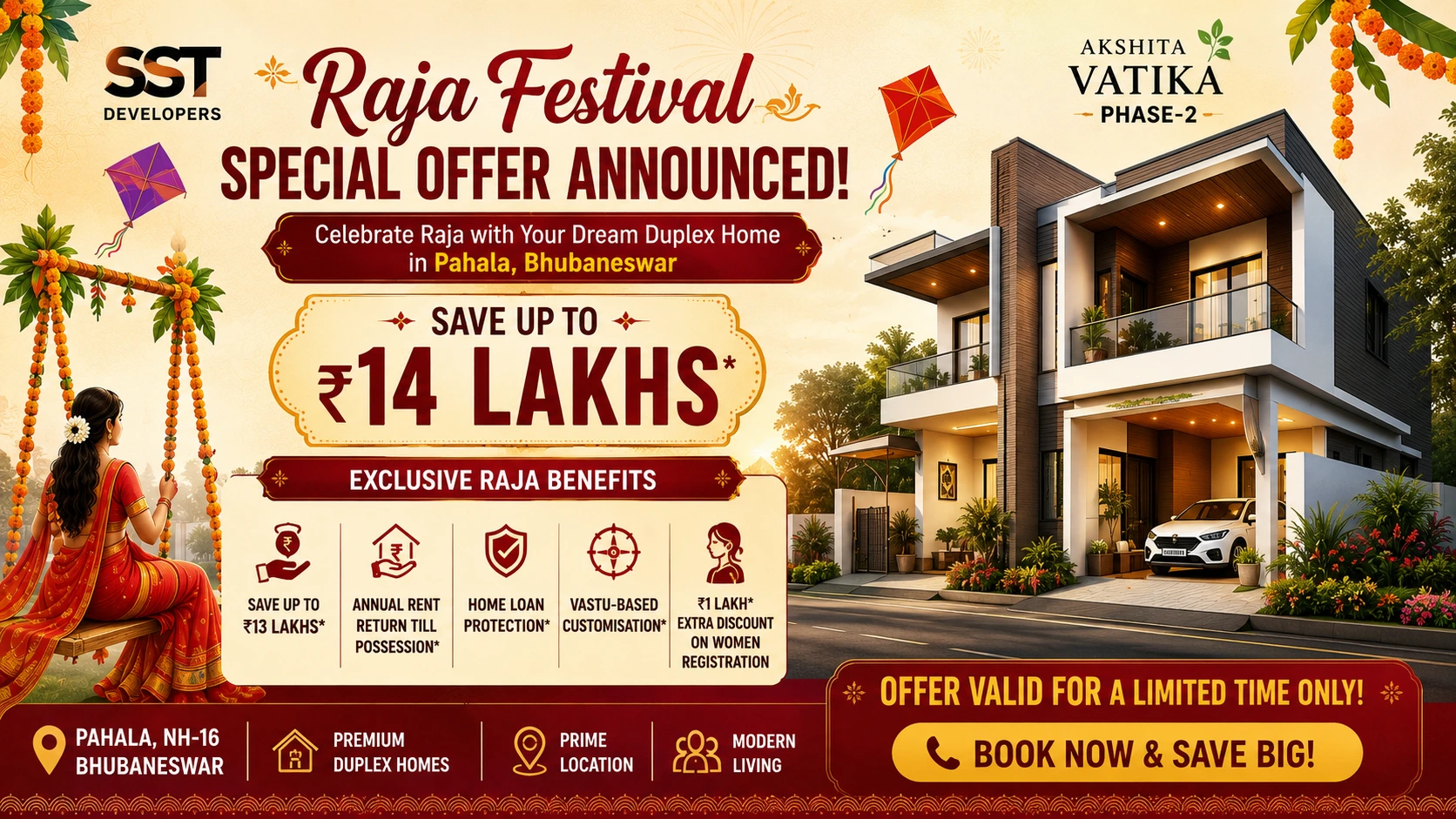 Last Chance – Raja Festival Offer on Akshita Vatika Phase 2 Premium Duplex Homes in Bhubaneswar Ends Soon